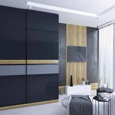 Дверь НОВА, матовый хром, модель 12, стекло black